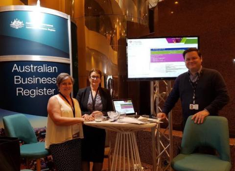 CBRS staff attending the ABR booth – Leanne Toulmin, Anne-Maree Tattersall, Kim Hoskin